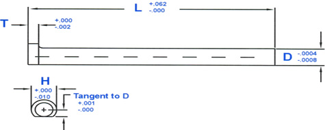 Straight - D-Head Ejector Pins - H-13