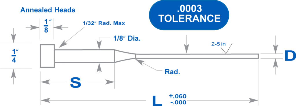 Thru-Hardened Ejector Pins - Step